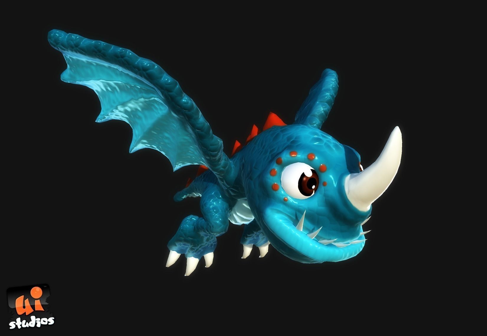 Cartoon Dragon Low-poly 3D model