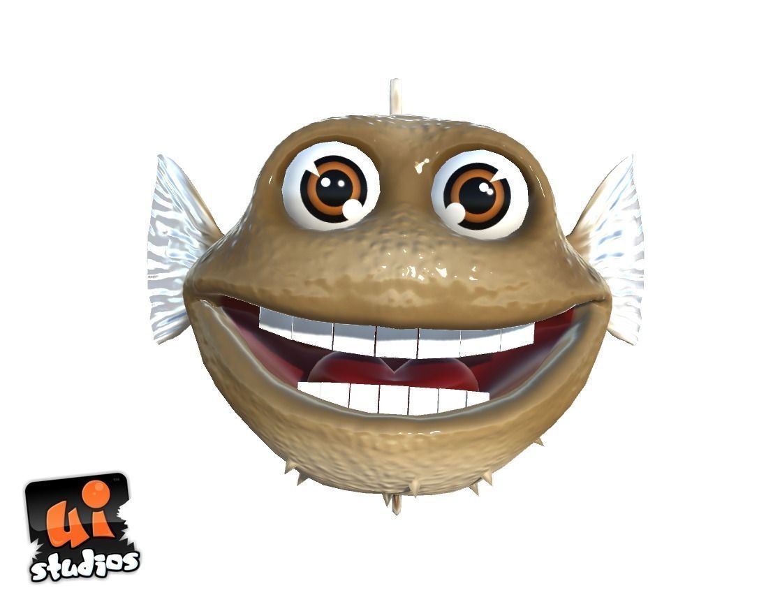 Toon Puffer Fish Low-poly 3D model_4