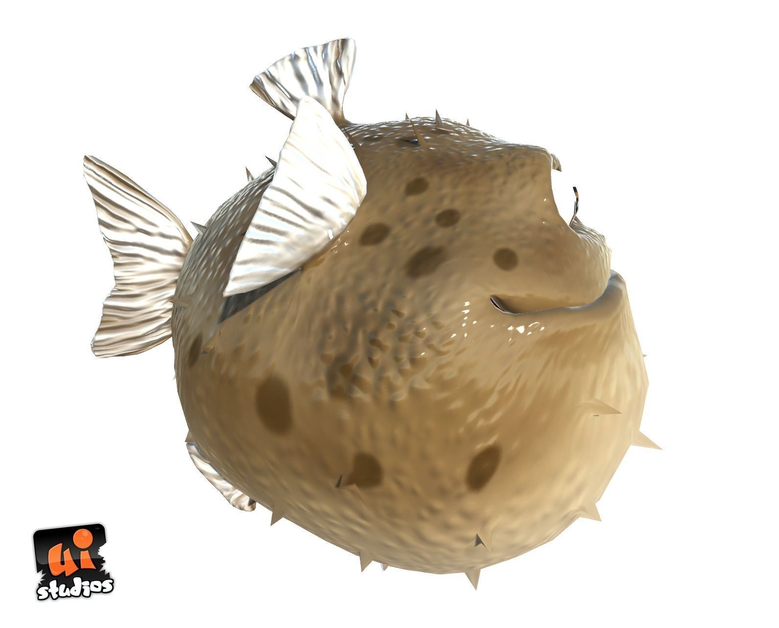 Toon Puffer Fish Low-poly 3D model_2