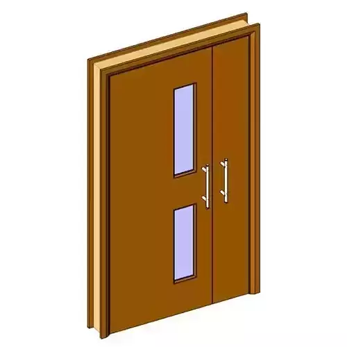 IntAys 3 wooden door with two glass panels