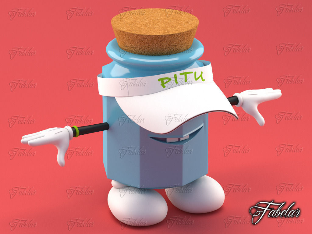 Pitu T-pose Low-poly 3D model_1