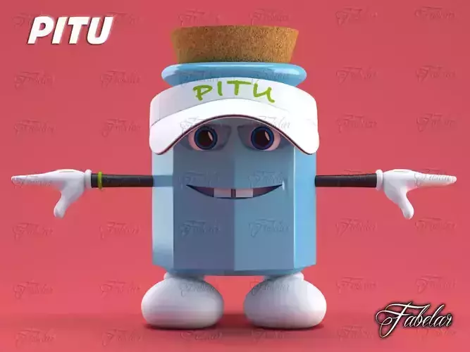 Pitu T-pose Low-poly 3D model