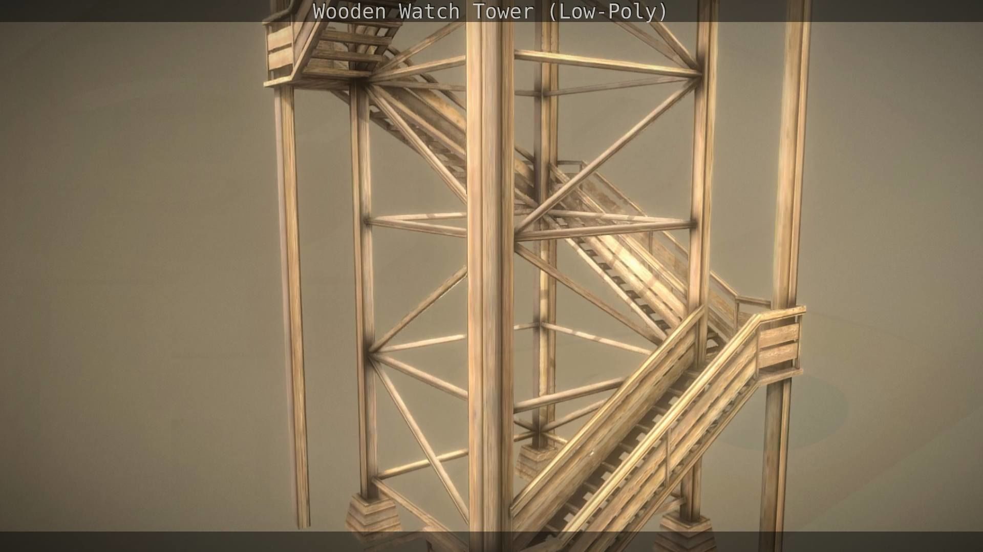 Watch Tower made of Wood Low-poly 3D model_164