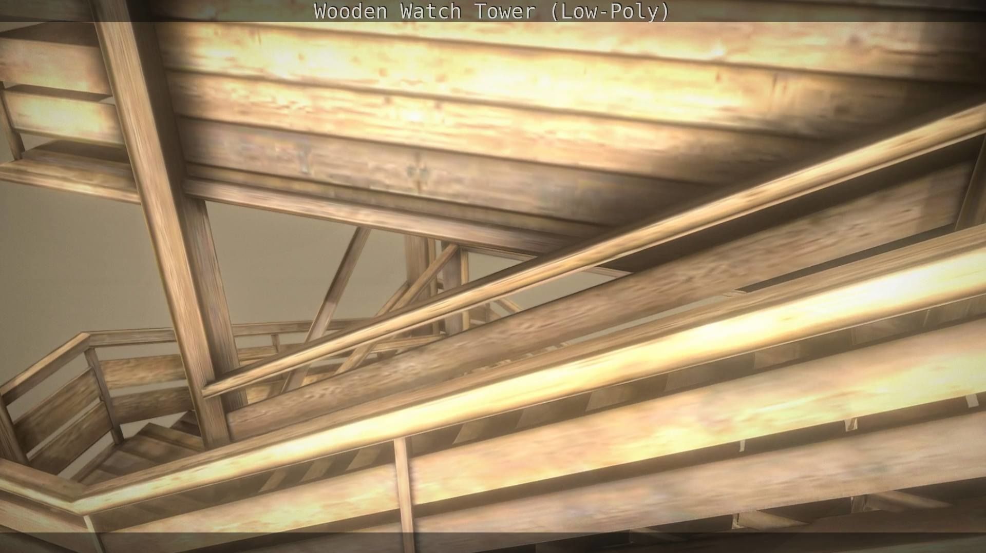 Watch Tower made of Wood Low-poly 3D model_128