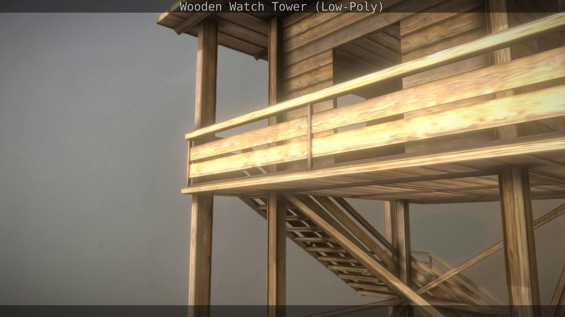 Watch Tower made of Wood Low-poly 3D model_137