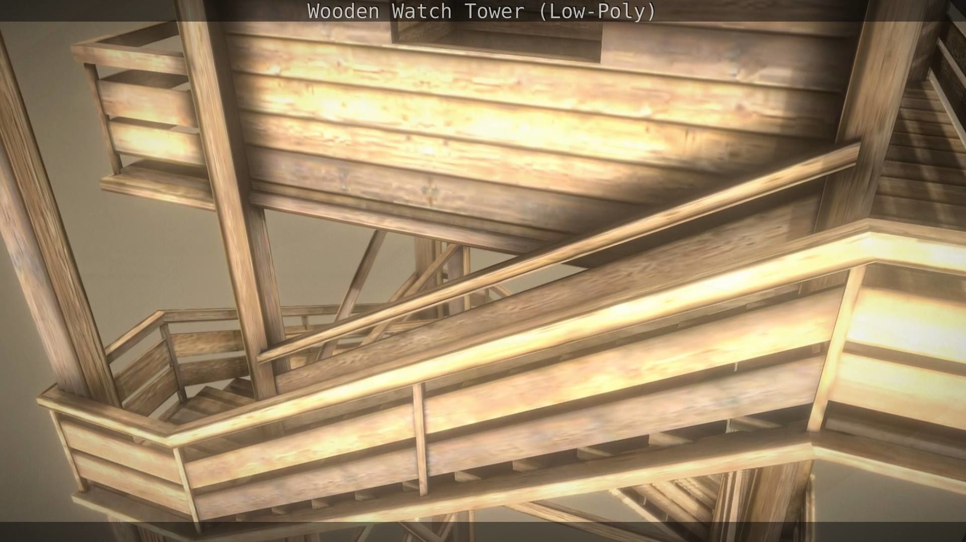 Watch Tower made of Wood Low-poly 3D model_129