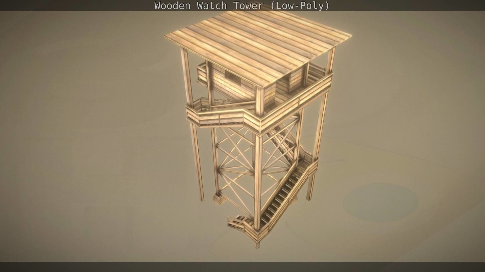 Watch Tower made of Wood Low-poly 3D model_172