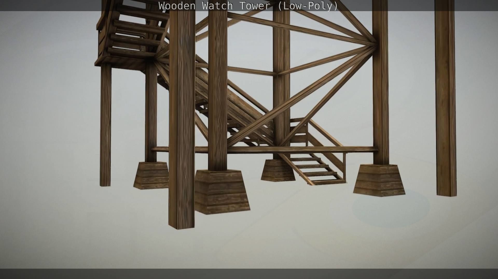 Watch Tower made of Wood Low-poly 3D model_152