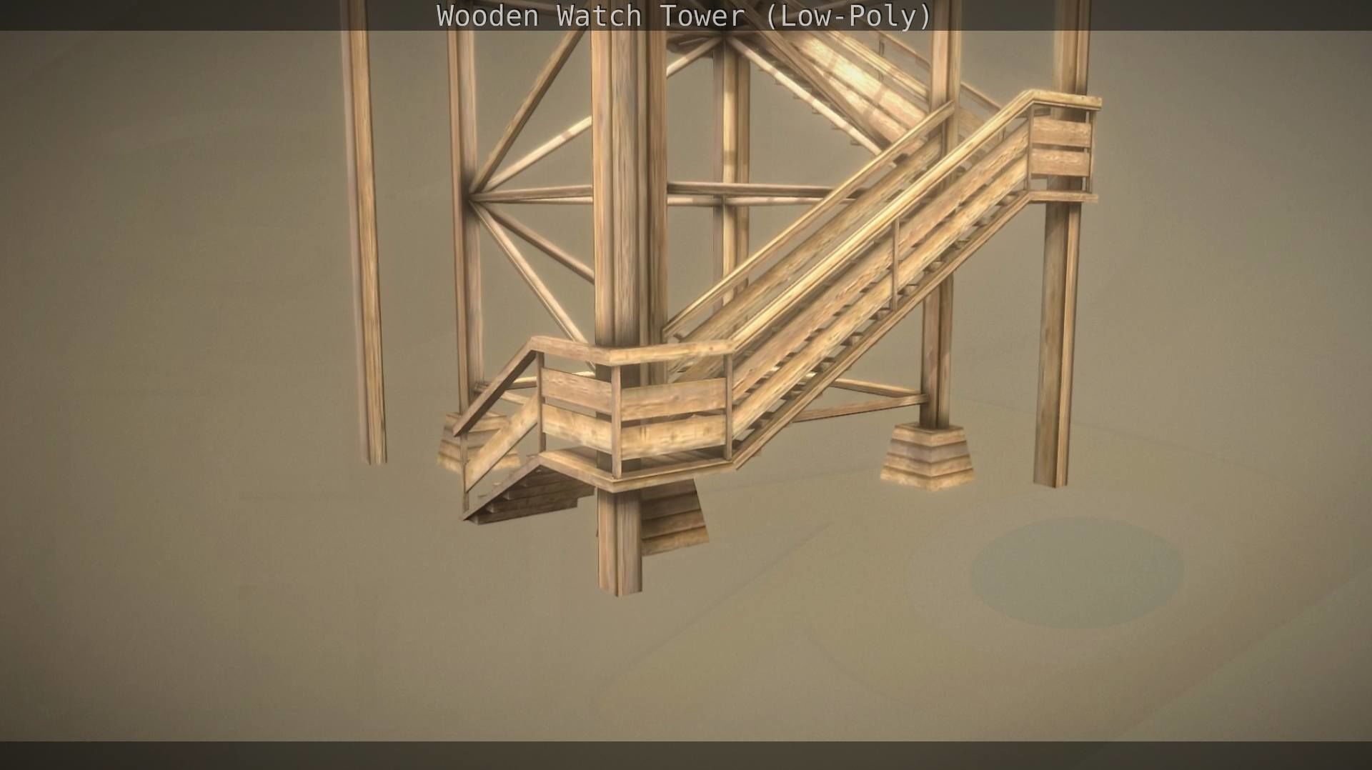 Watch Tower made of Wood Low-poly 3D model_161