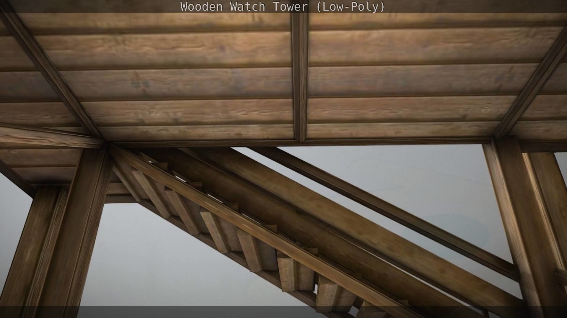 Watch Tower made of Wood Low-poly 3D model_108