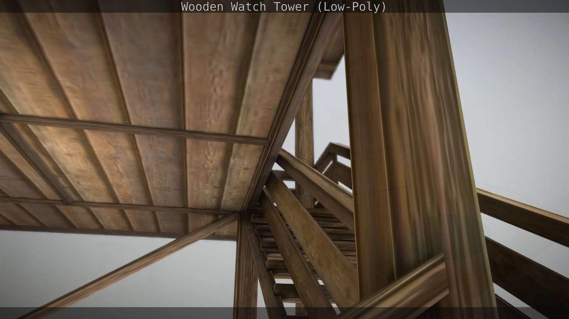 Watch Tower made of Wood Low-poly 3D model_121