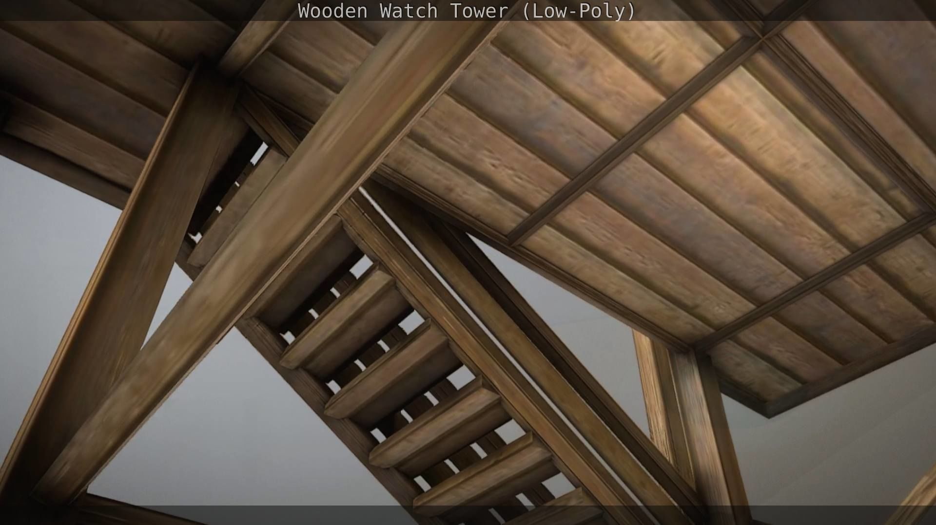 Watch Tower made of Wood Low-poly 3D model_104