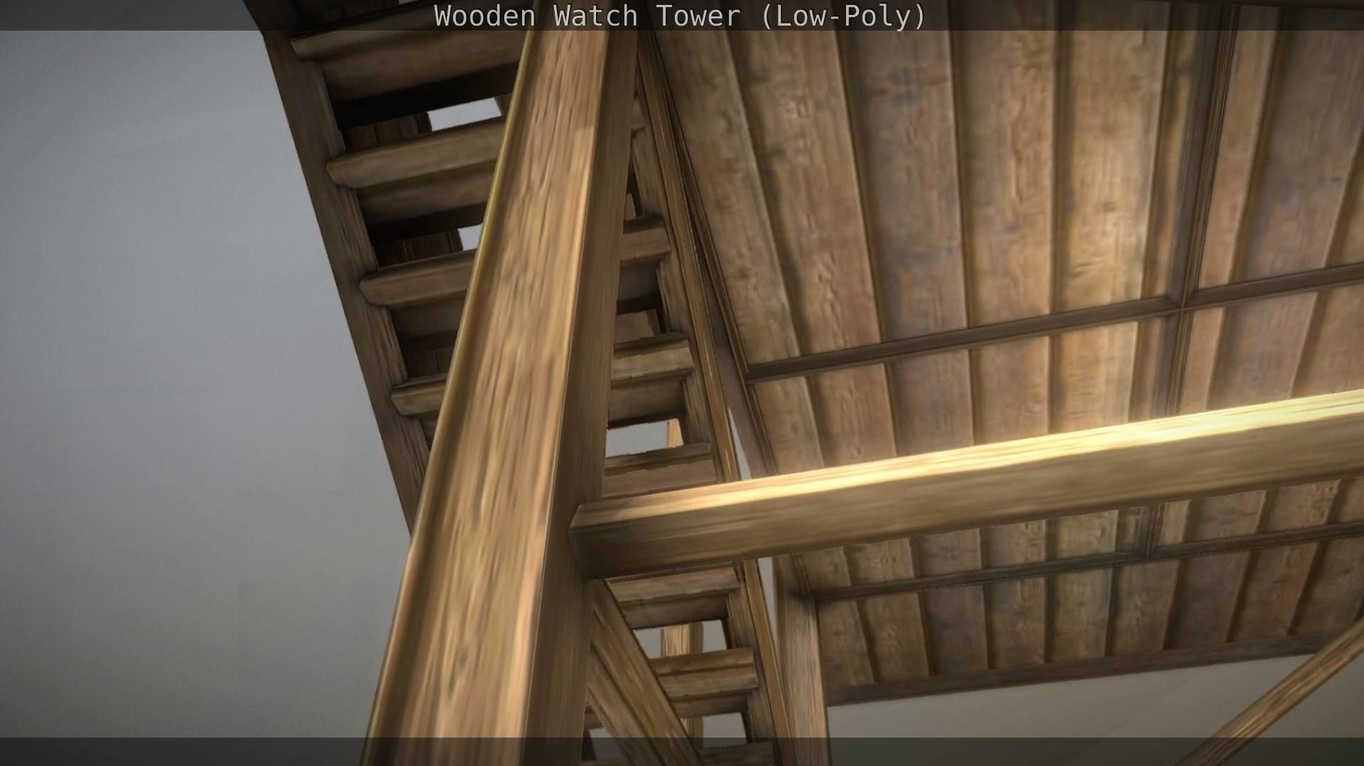 Watch Tower made of Wood Low-poly 3D model_102