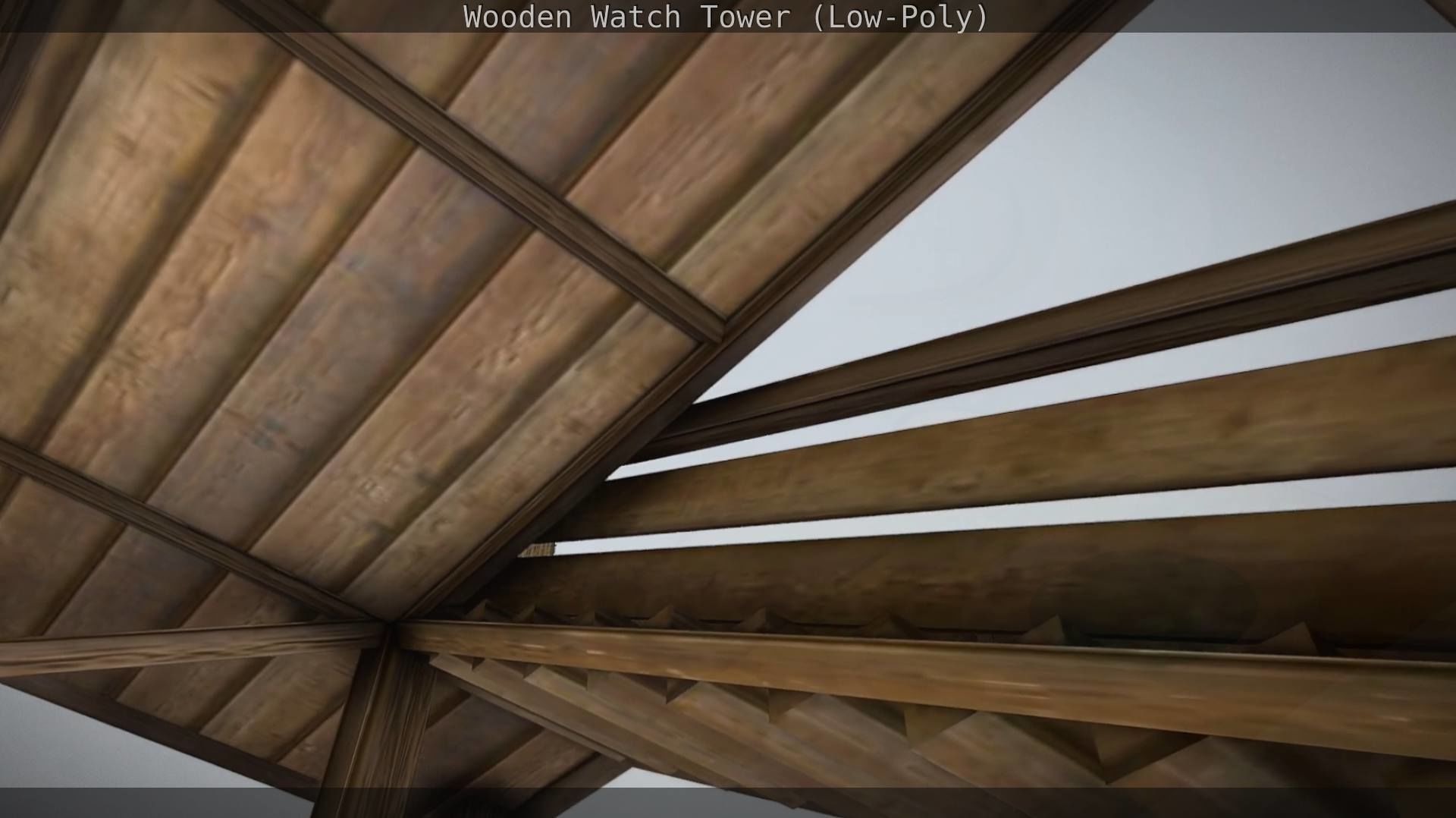 Watch Tower made of Wood Low-poly 3D model_112