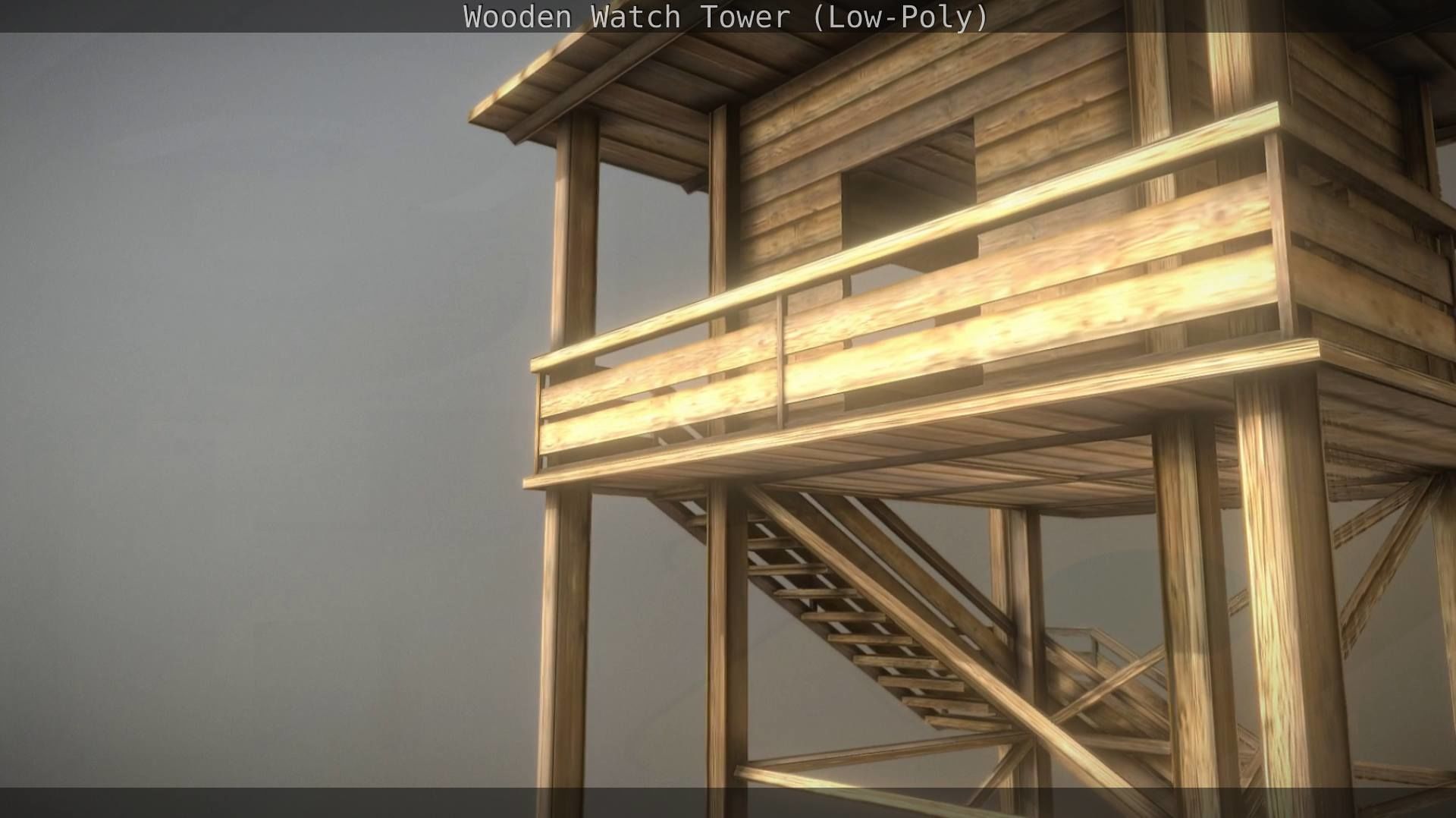 Watch Tower made of Wood Low-poly 3D model_138
