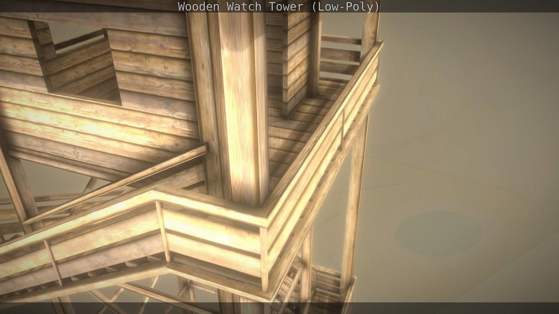 Watch Tower made of Wood Low-poly 3D model_133