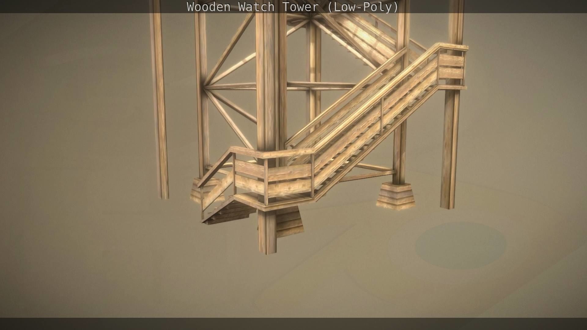 Watch Tower made of Wood Low-poly 3D model_162