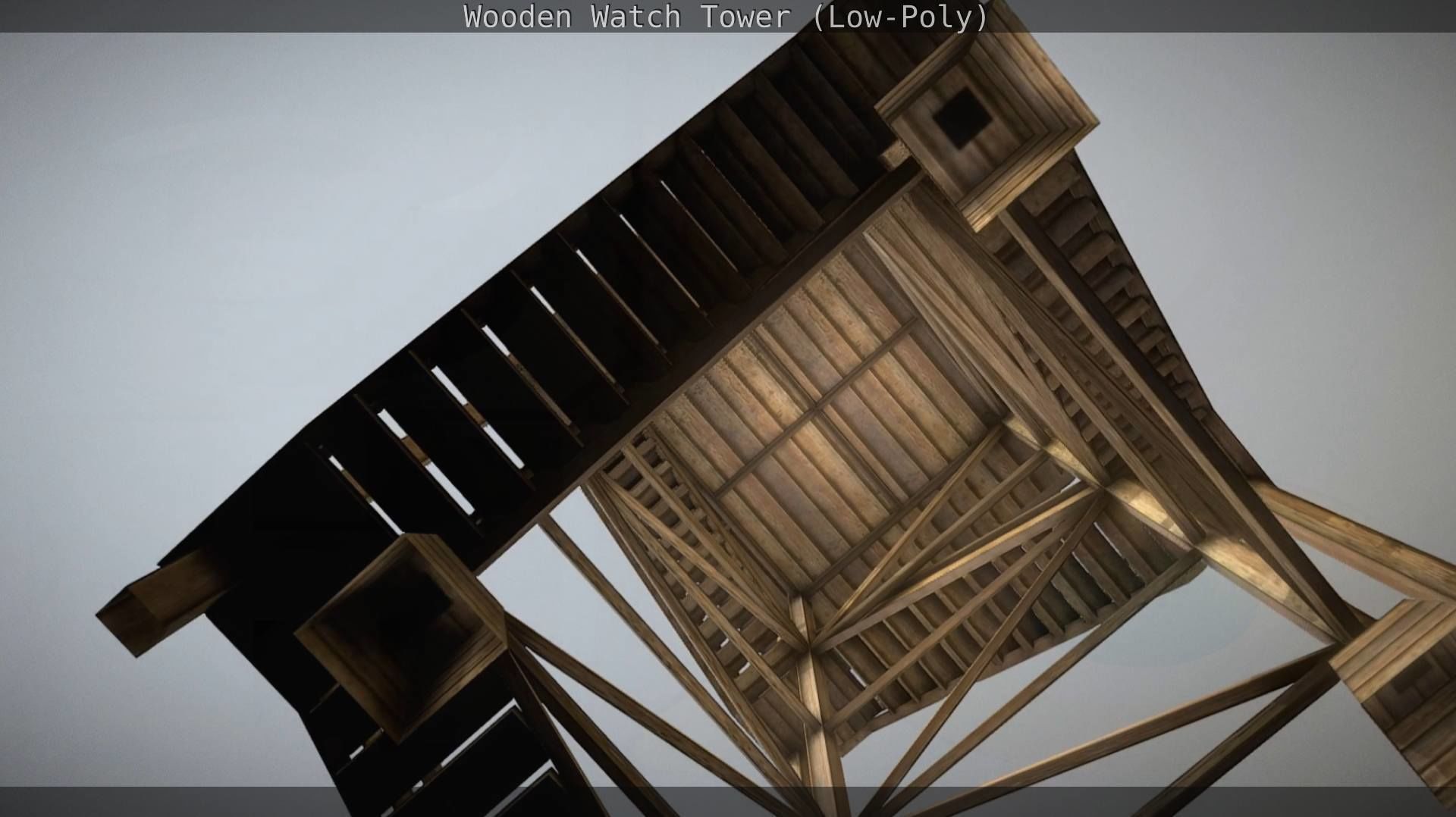 Watch Tower made of Wood Low-poly 3D model_52