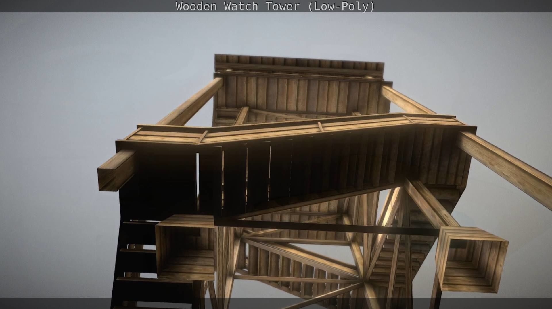 Watch Tower made of Wood Low-poly 3D model_59