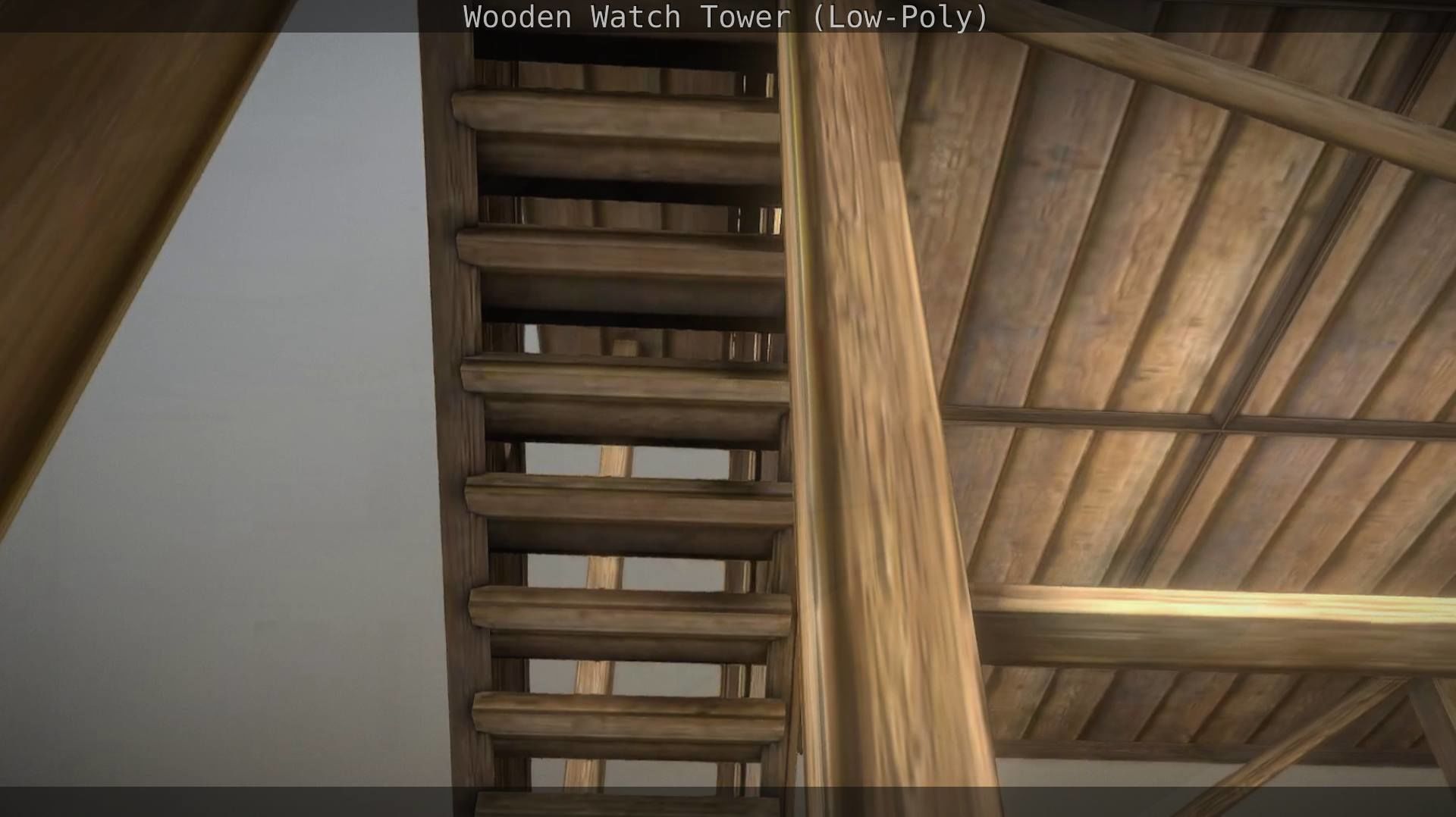 Watch Tower made of Wood Low-poly 3D model_101