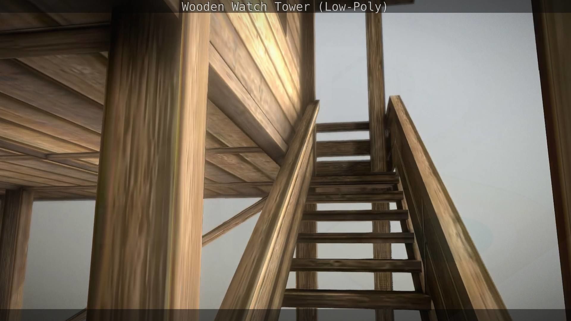 Watch Tower made of Wood Low-poly 3D model_124