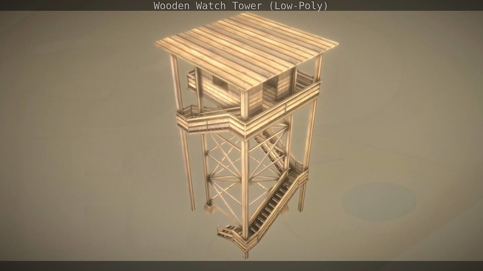 Watch Tower made of Wood Low-poly 3D model_176