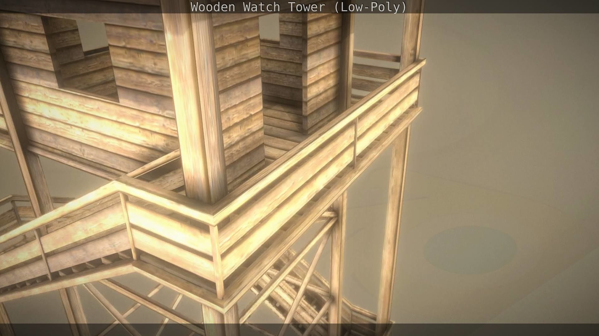 Watch Tower made of Wood Low-poly 3D model_134