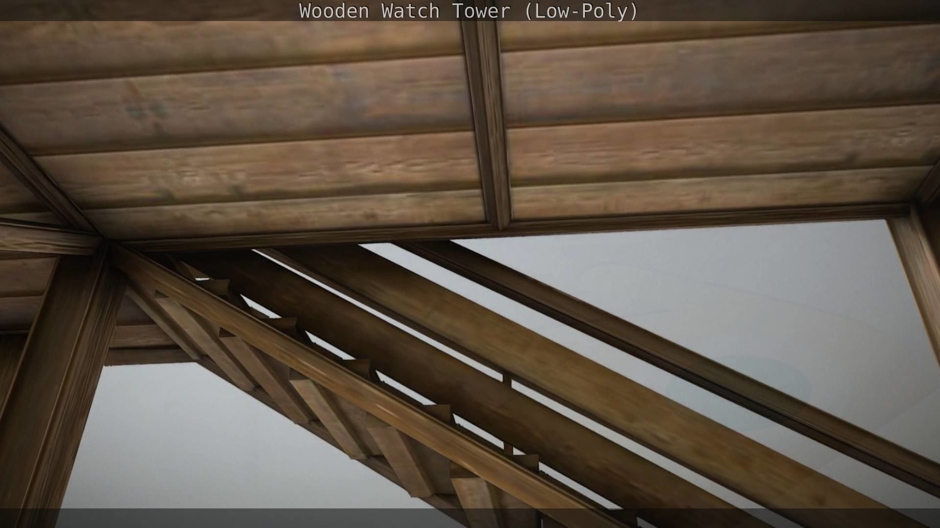 Watch Tower made of Wood Low-poly 3D model_110
