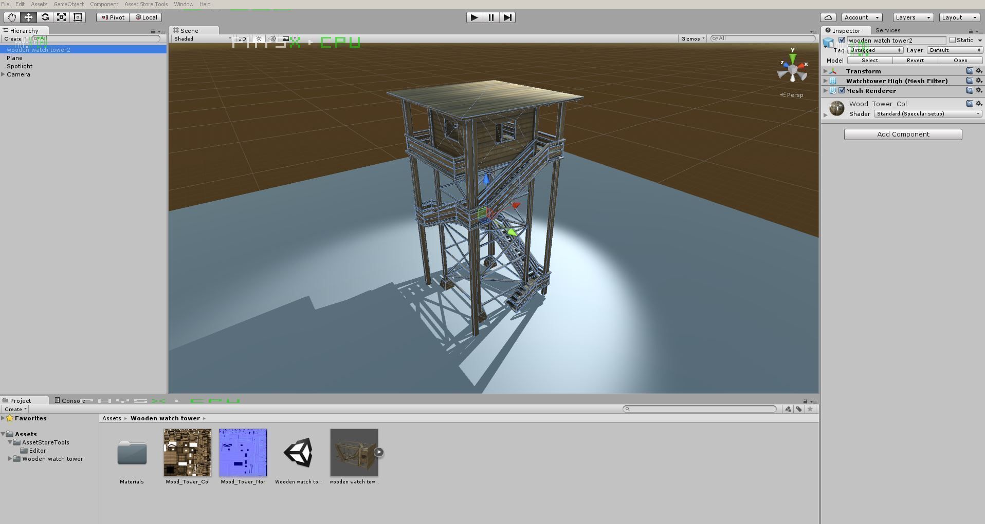 Watch Tower made of Wood Low-poly 3D model_5