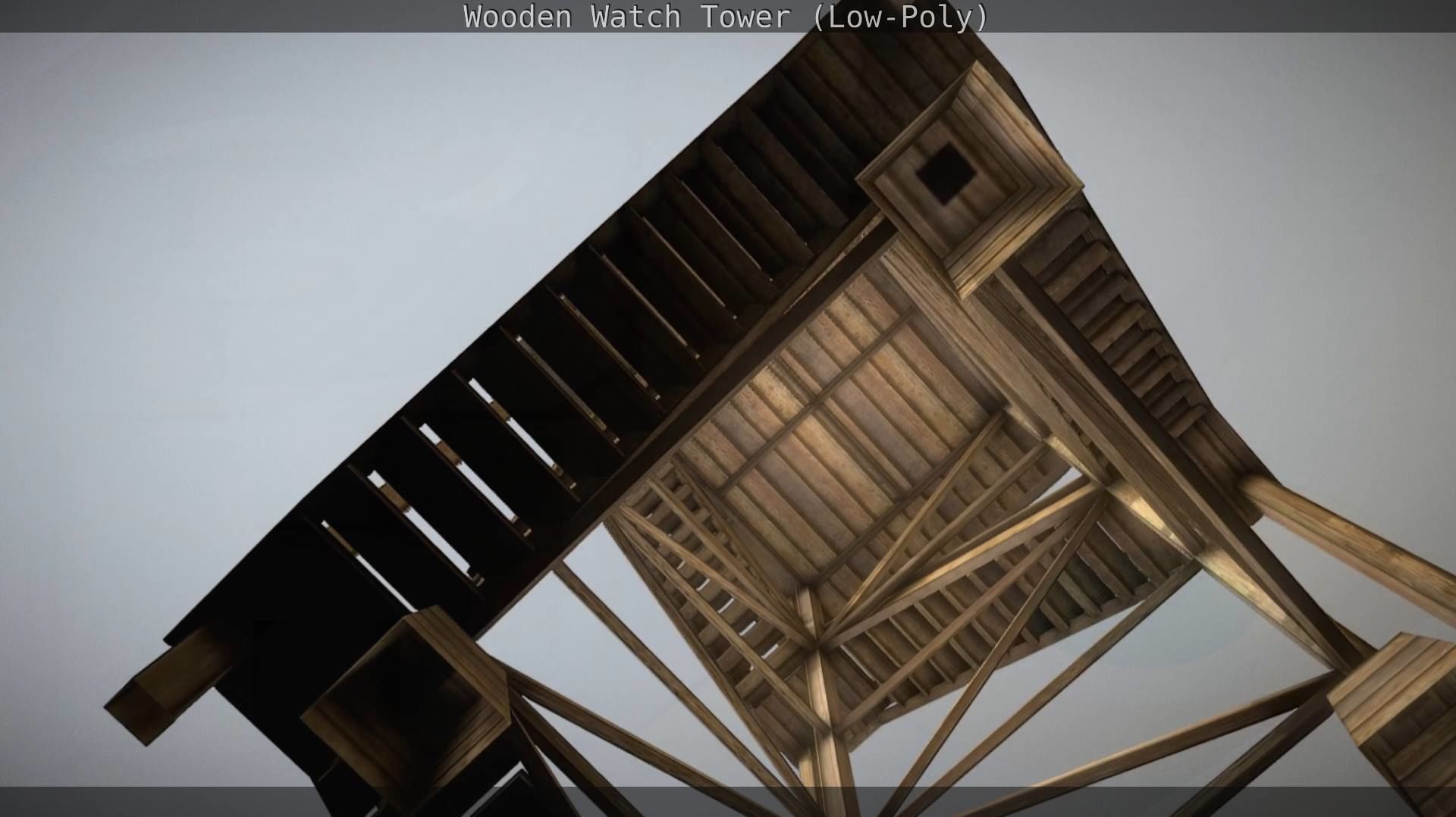 Watch Tower made of Wood Low-poly 3D model_51