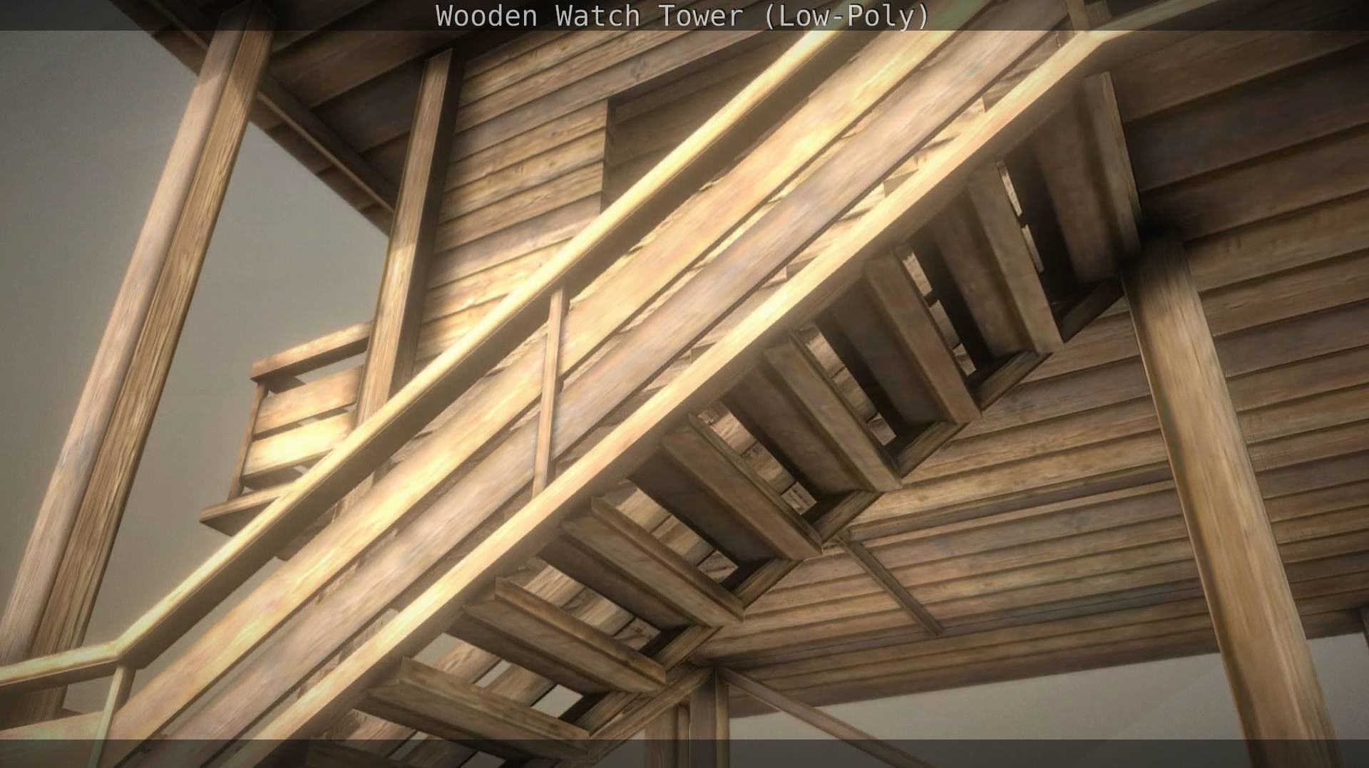 Watch Tower made of Wood Low-poly 3D model_99