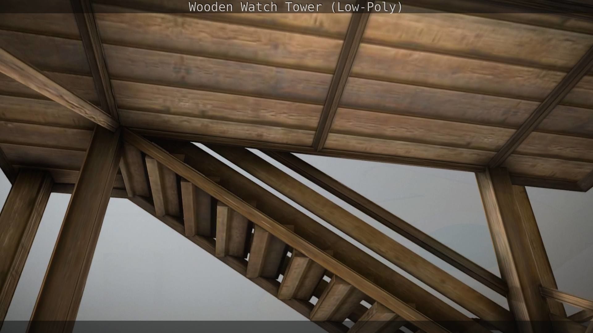 Watch Tower made of Wood Low-poly 3D model_106