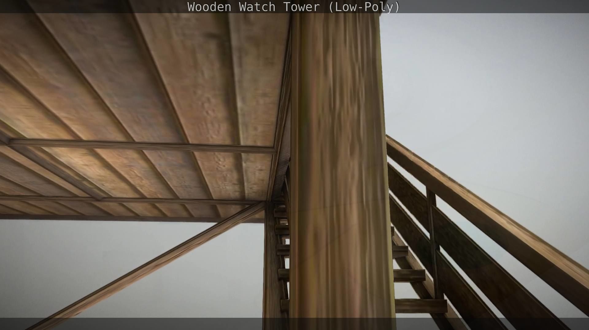 Watch Tower made of Wood Low-poly 3D model_123