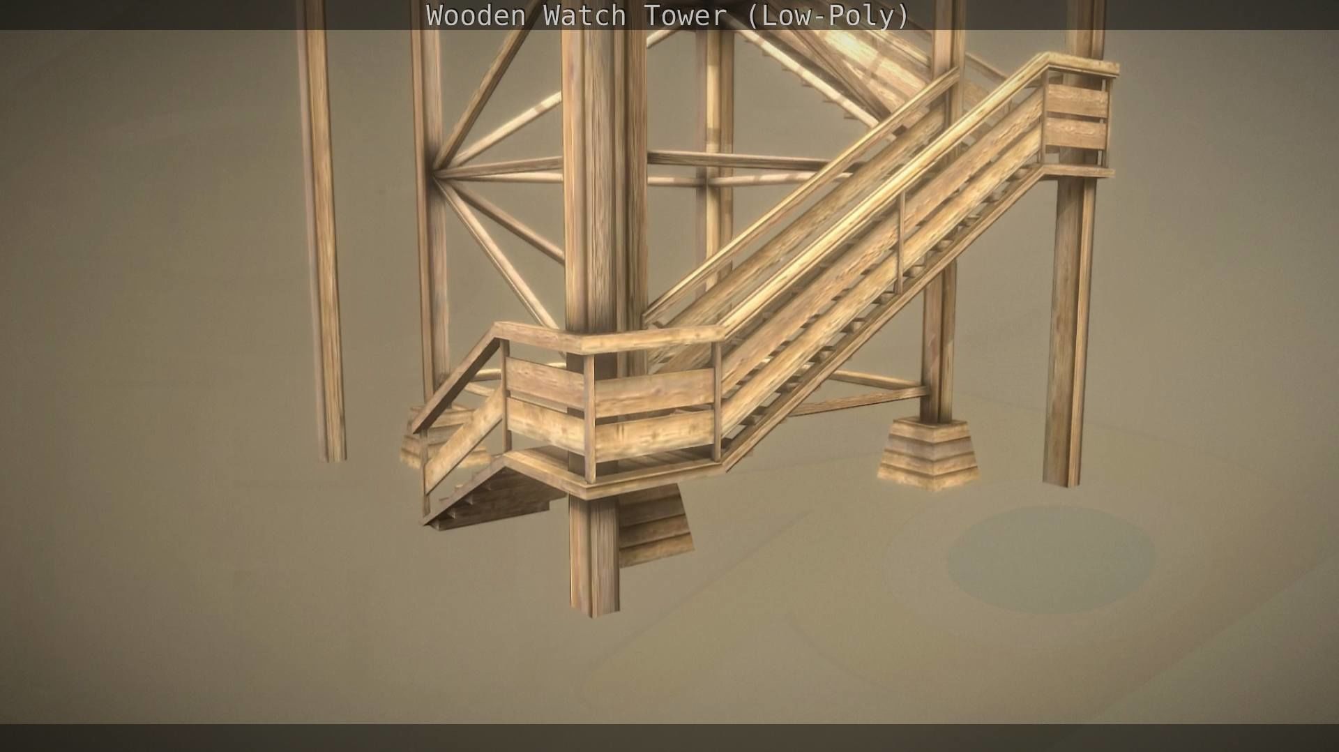 Watch Tower made of Wood Low-poly 3D model_160