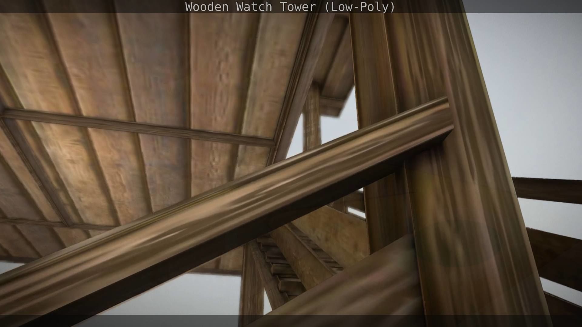 Watch Tower made of Wood Low-poly 3D model_120