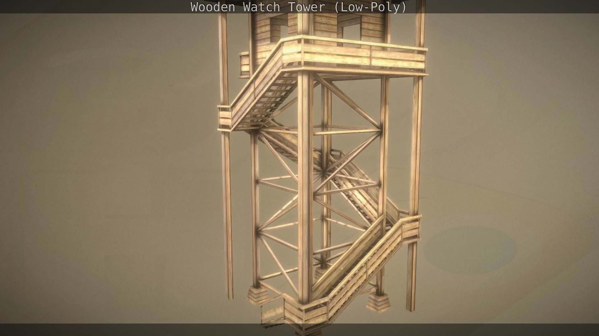 Watch Tower made of Wood Low-poly 3D model_167