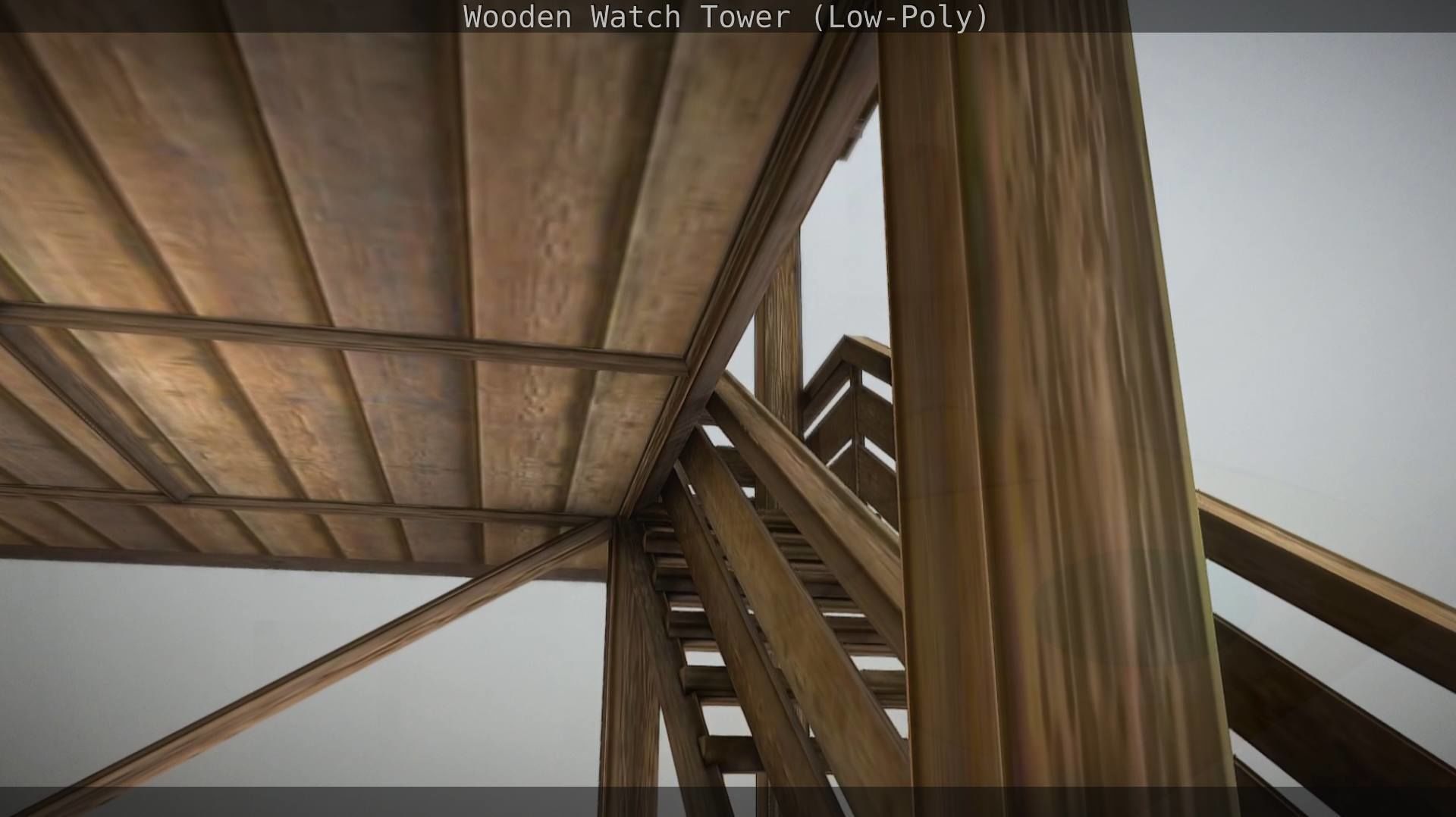 Watch Tower made of Wood Low-poly 3D model_122