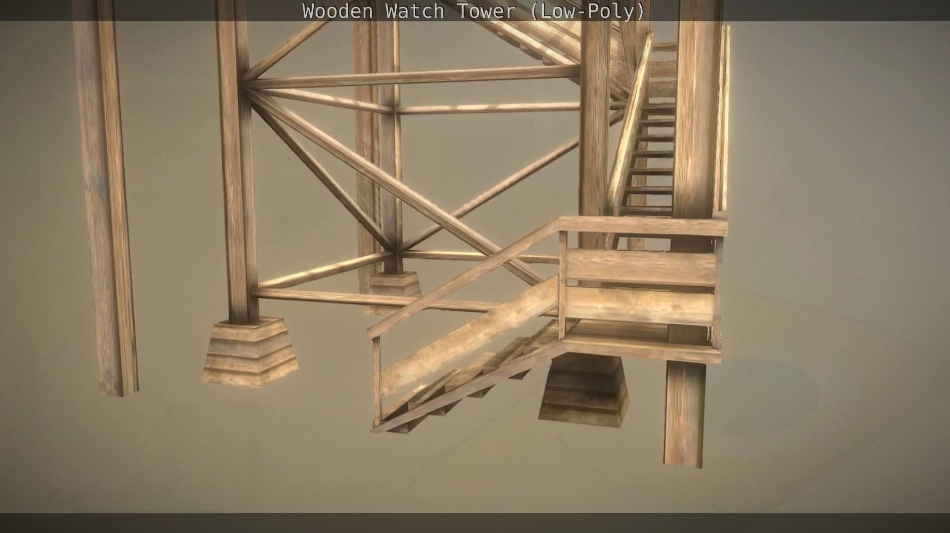 Watch Tower made of Wood Low-poly 3D model_157