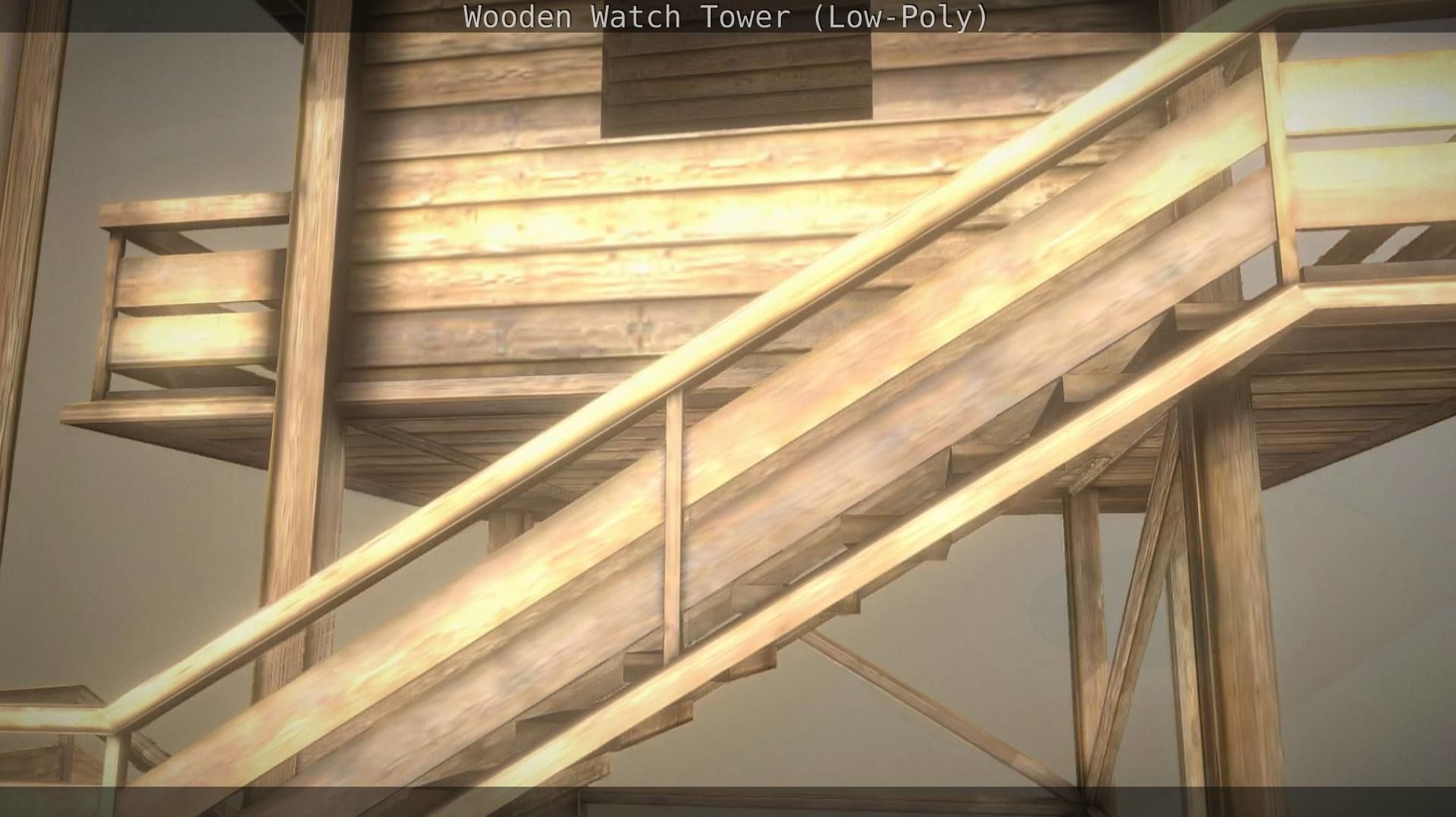 Watch Tower made of Wood Low-poly 3D model_97