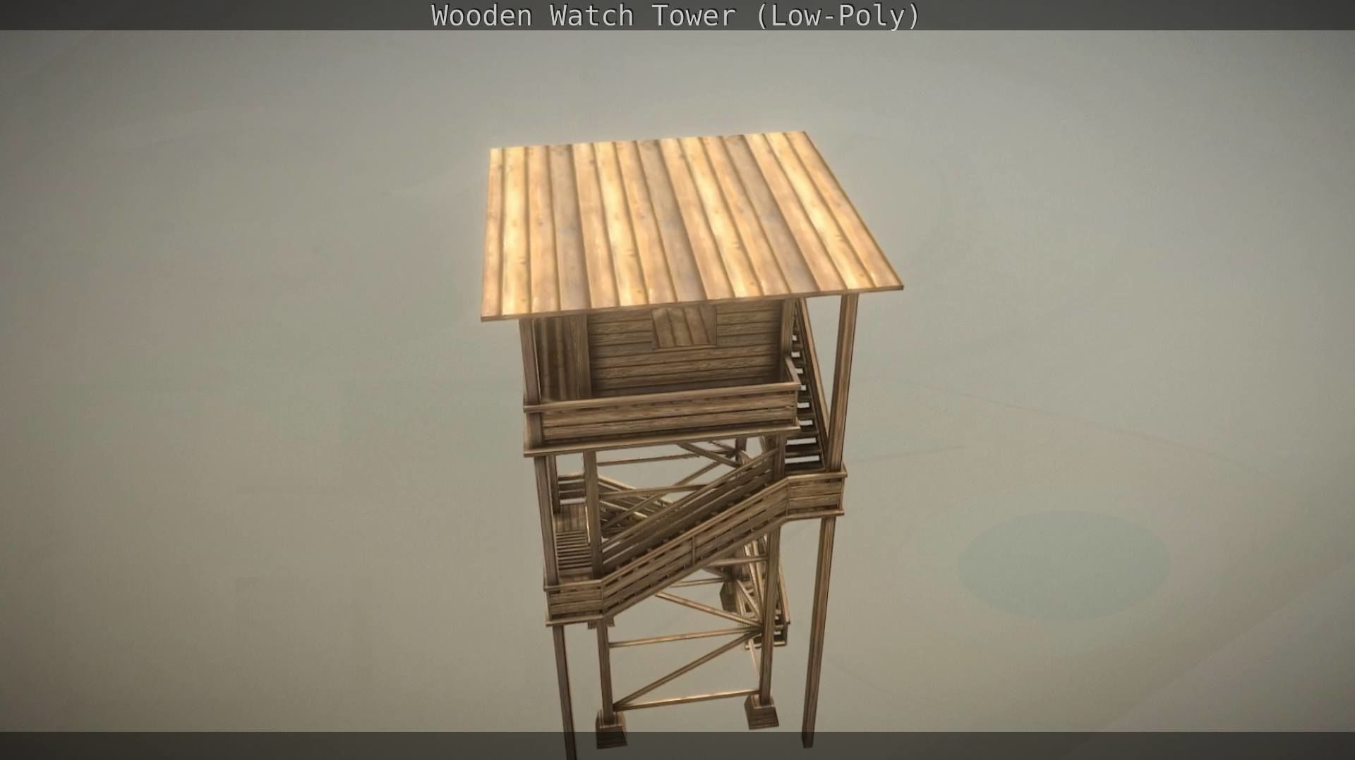Watch Tower made of Wood Low-poly 3D model_31