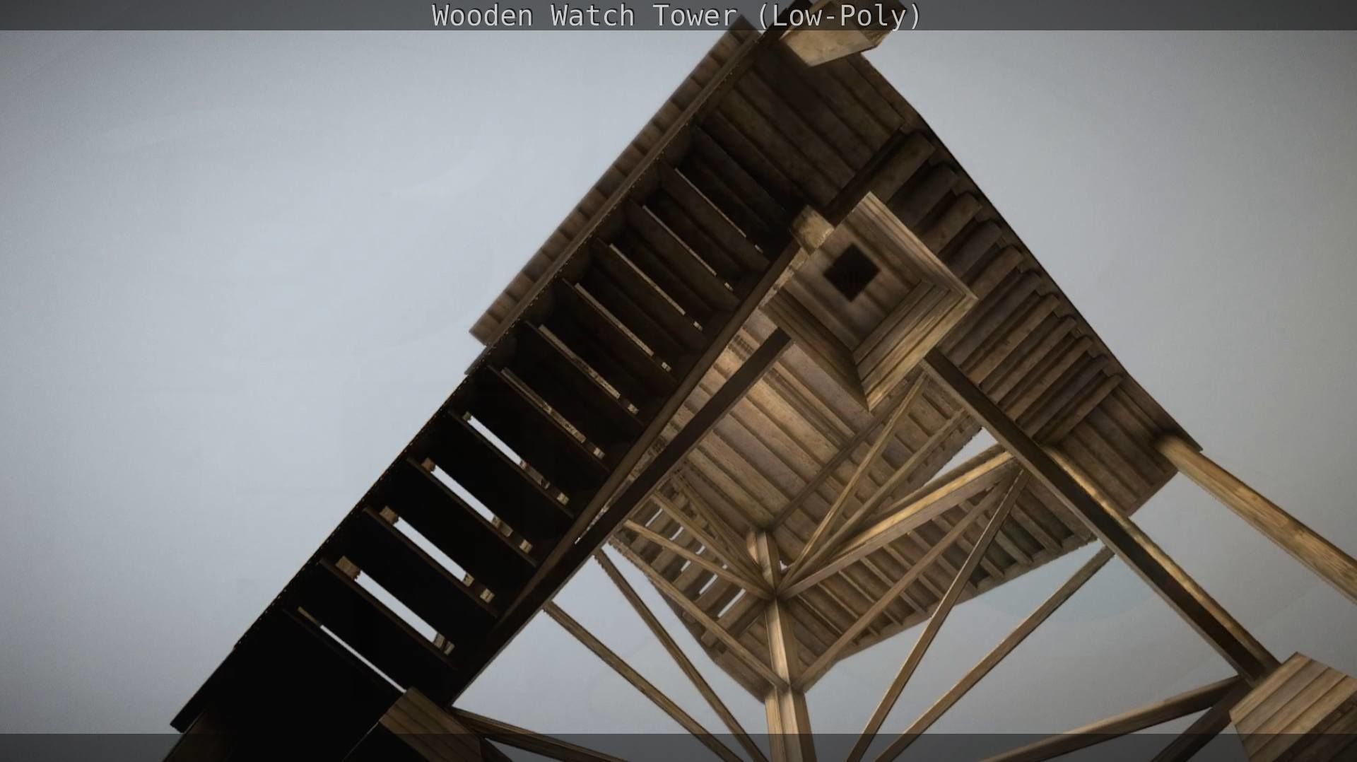 Watch Tower made of Wood Low-poly 3D model_50