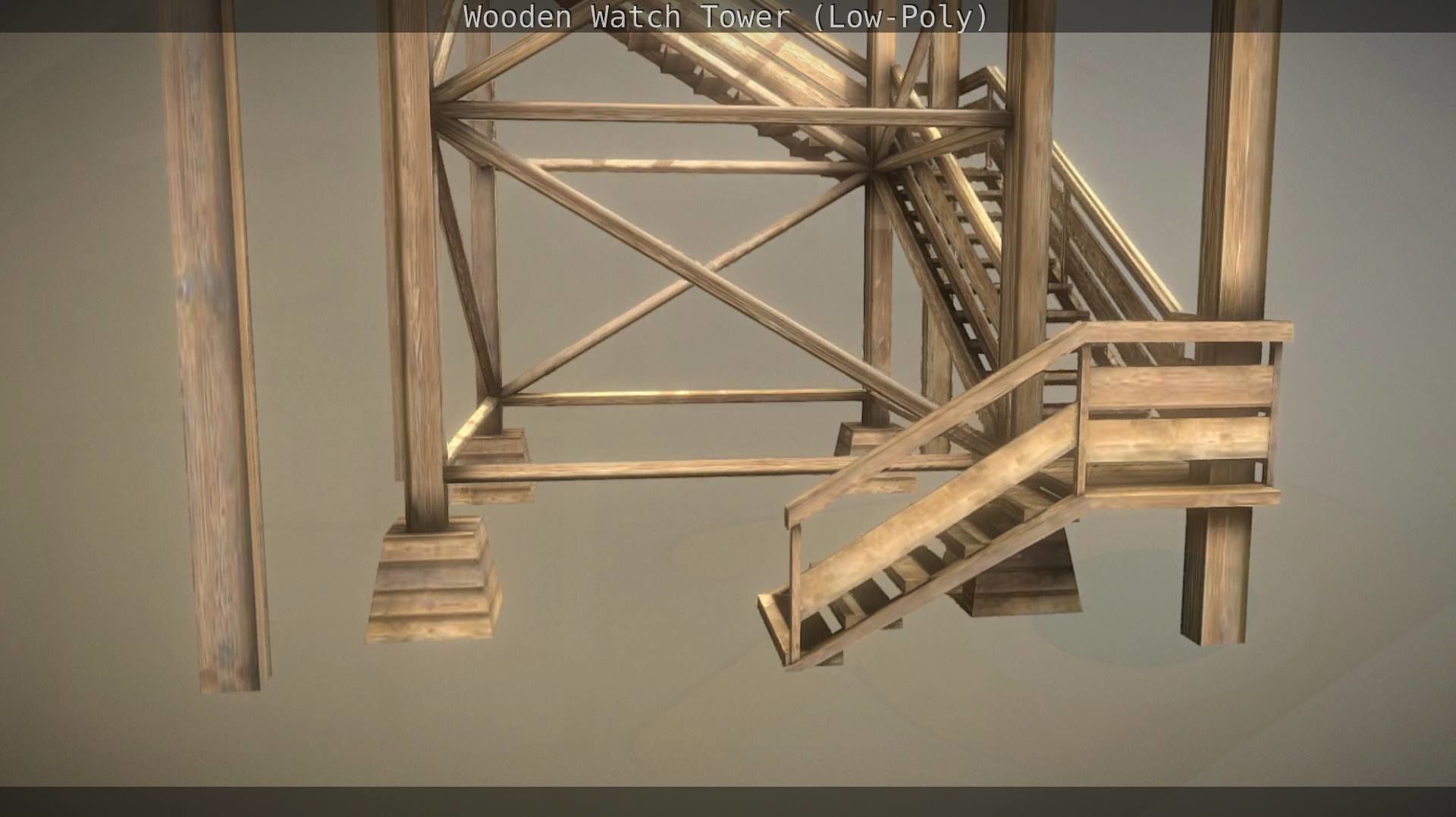 Watch Tower made of Wood Low-poly 3D model_156
