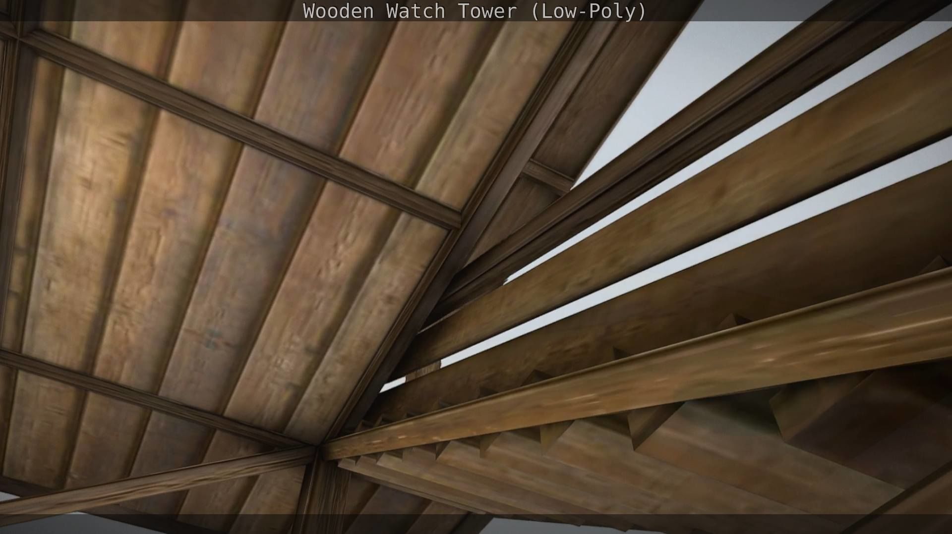 Watch Tower made of Wood Low-poly 3D model_113