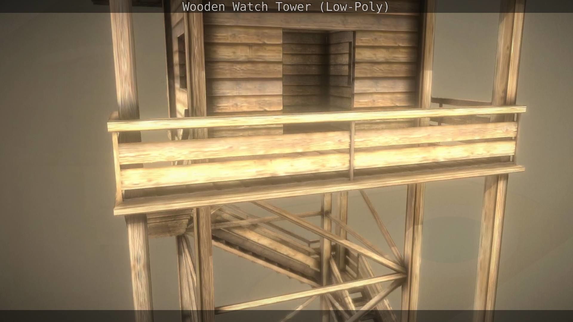 Watch Tower made of Wood Low-poly 3D model_135