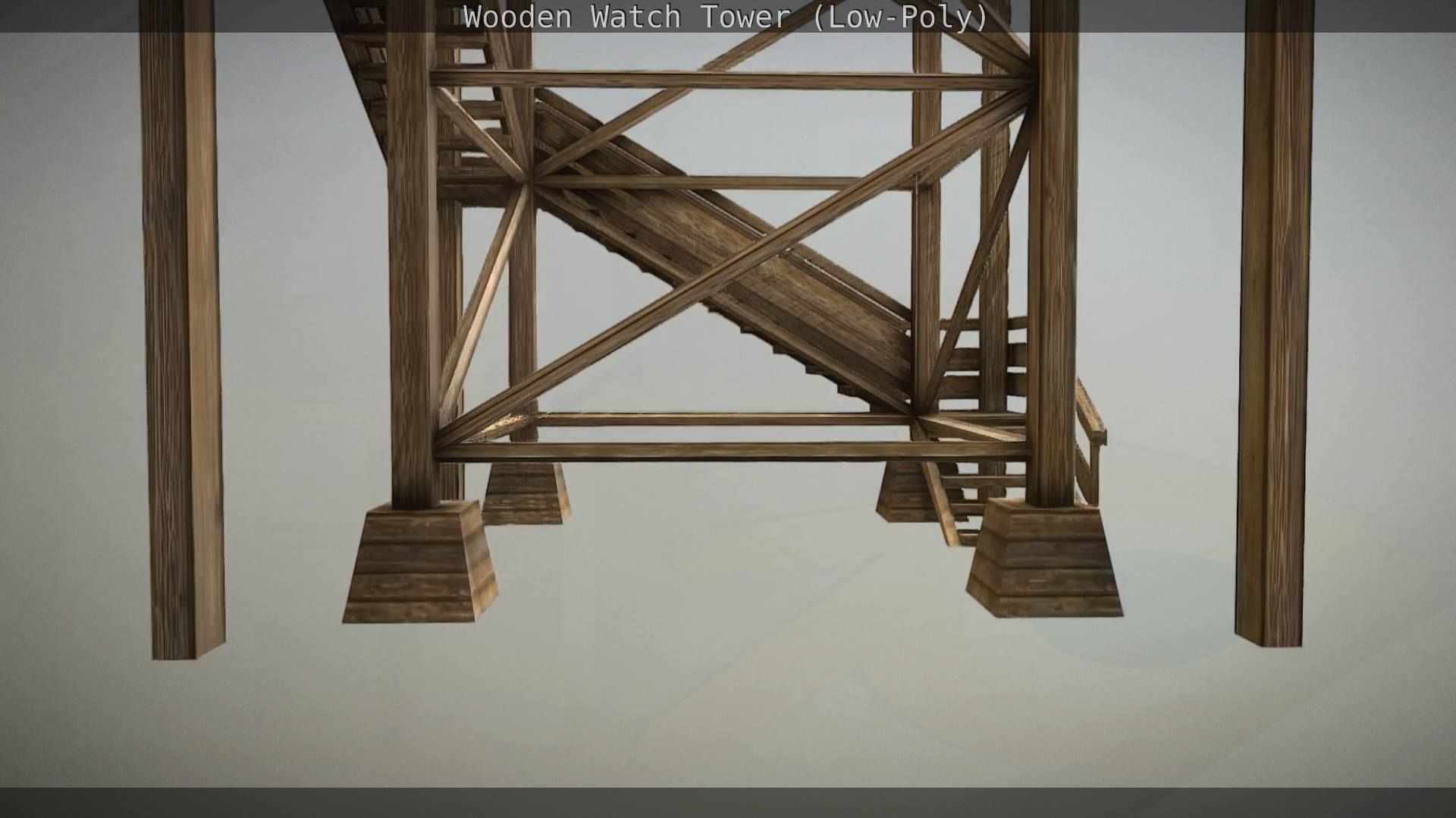 Watch Tower made of Wood Low-poly 3D model_153
