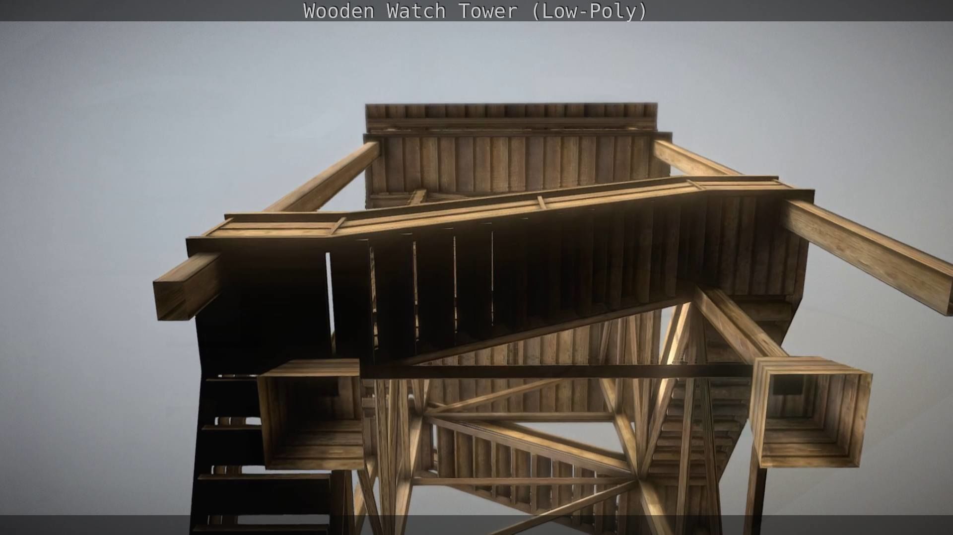Watch Tower made of Wood Low-poly 3D model_58