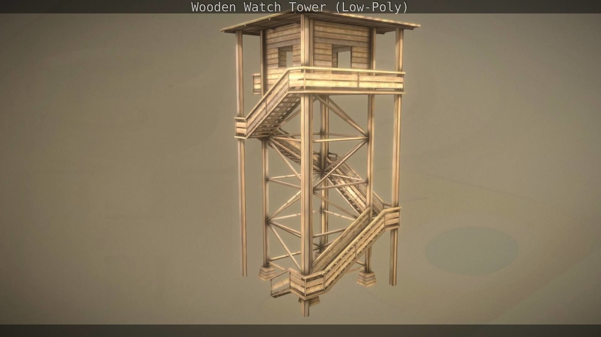 Watch Tower made of Wood Low-poly 3D model_169