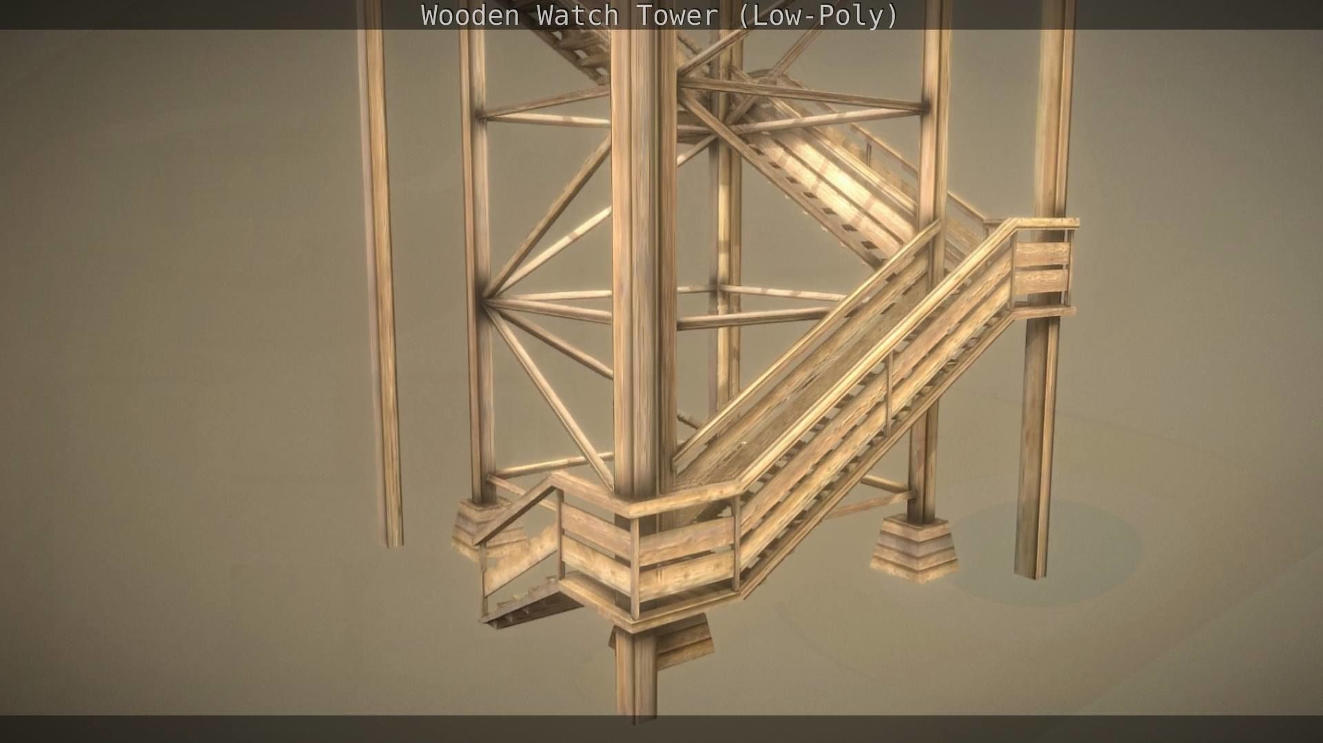 Watch Tower made of Wood Low-poly 3D model_163