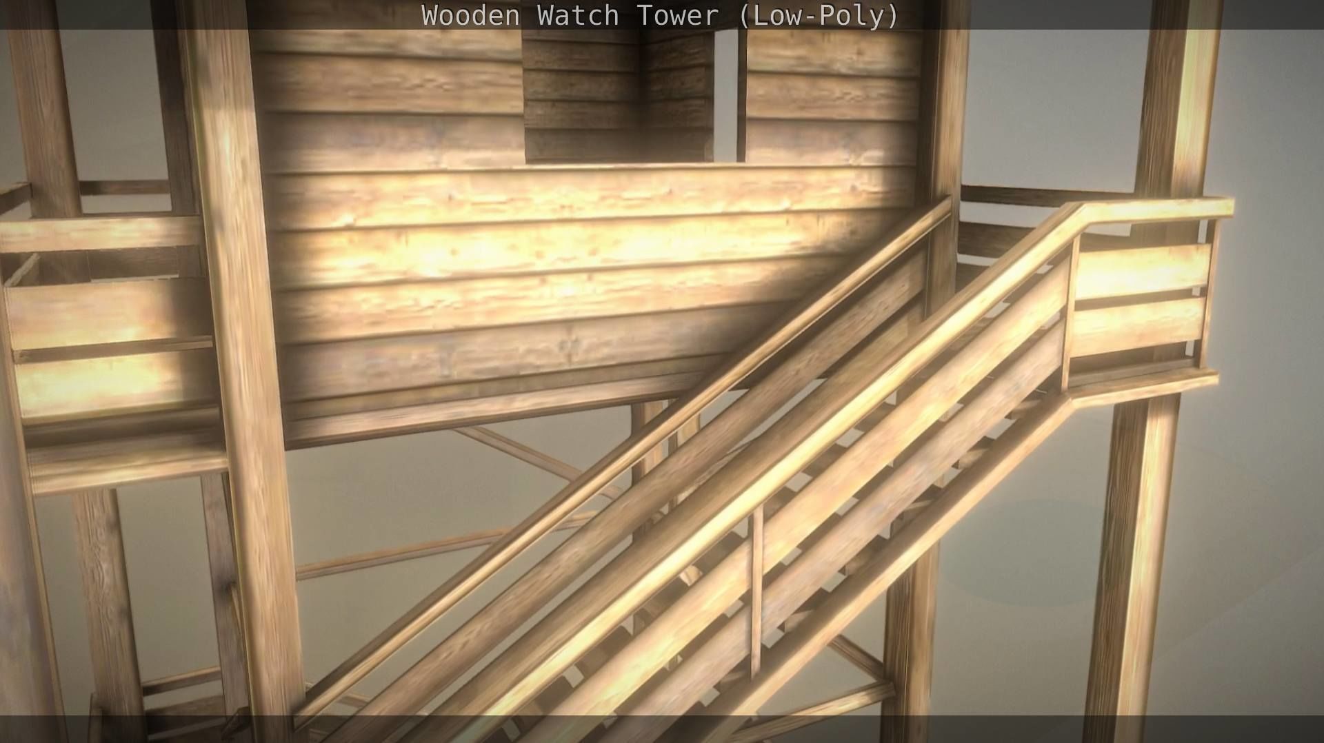 Watch Tower made of Wood Low-poly 3D model_94