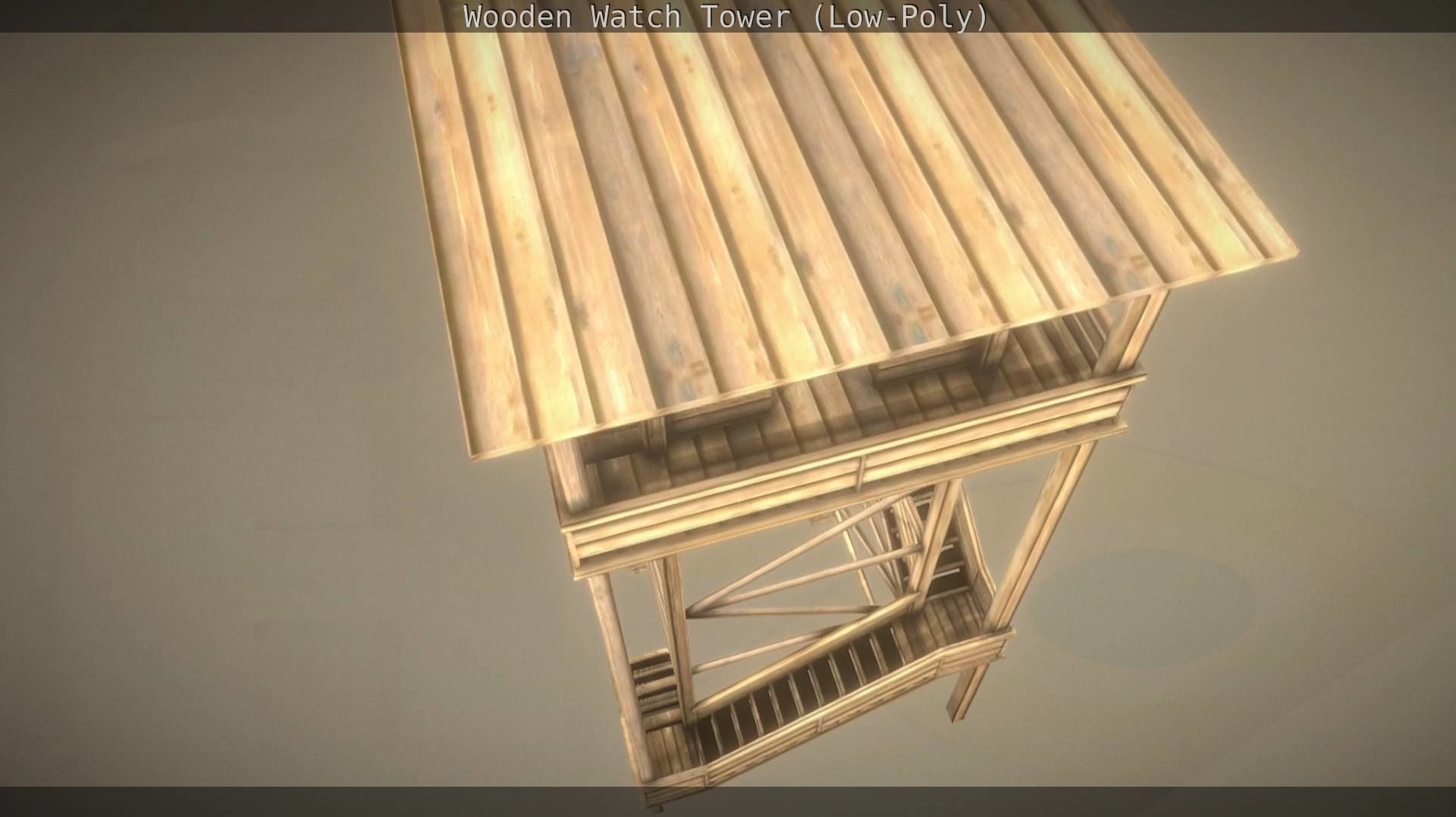 Watch Tower made of Wood Low-poly 3D model_75